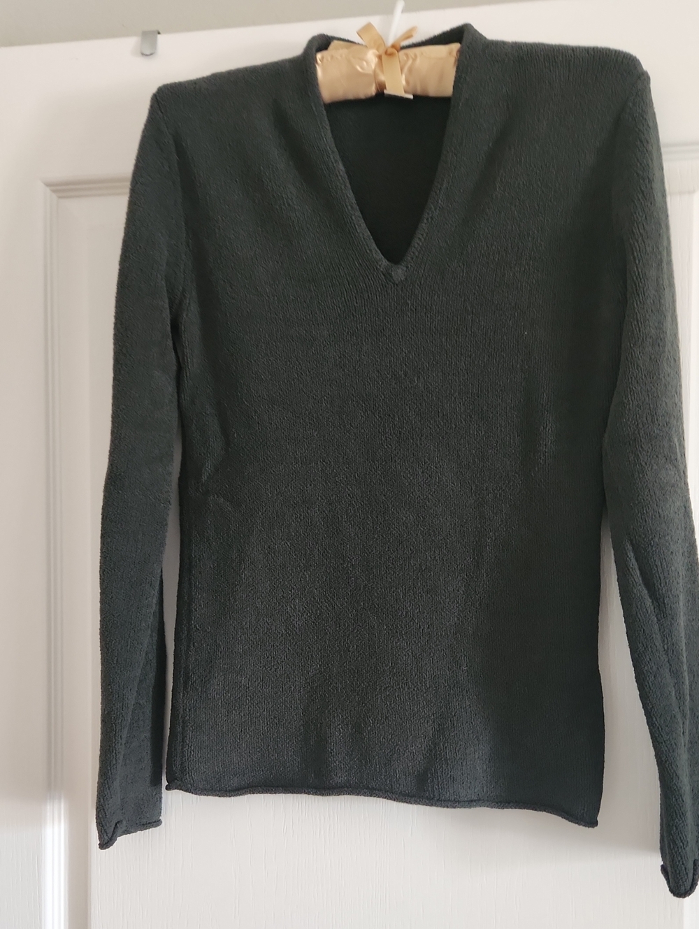 Prana Women's V-Neck Sweater in Deep Forest Green